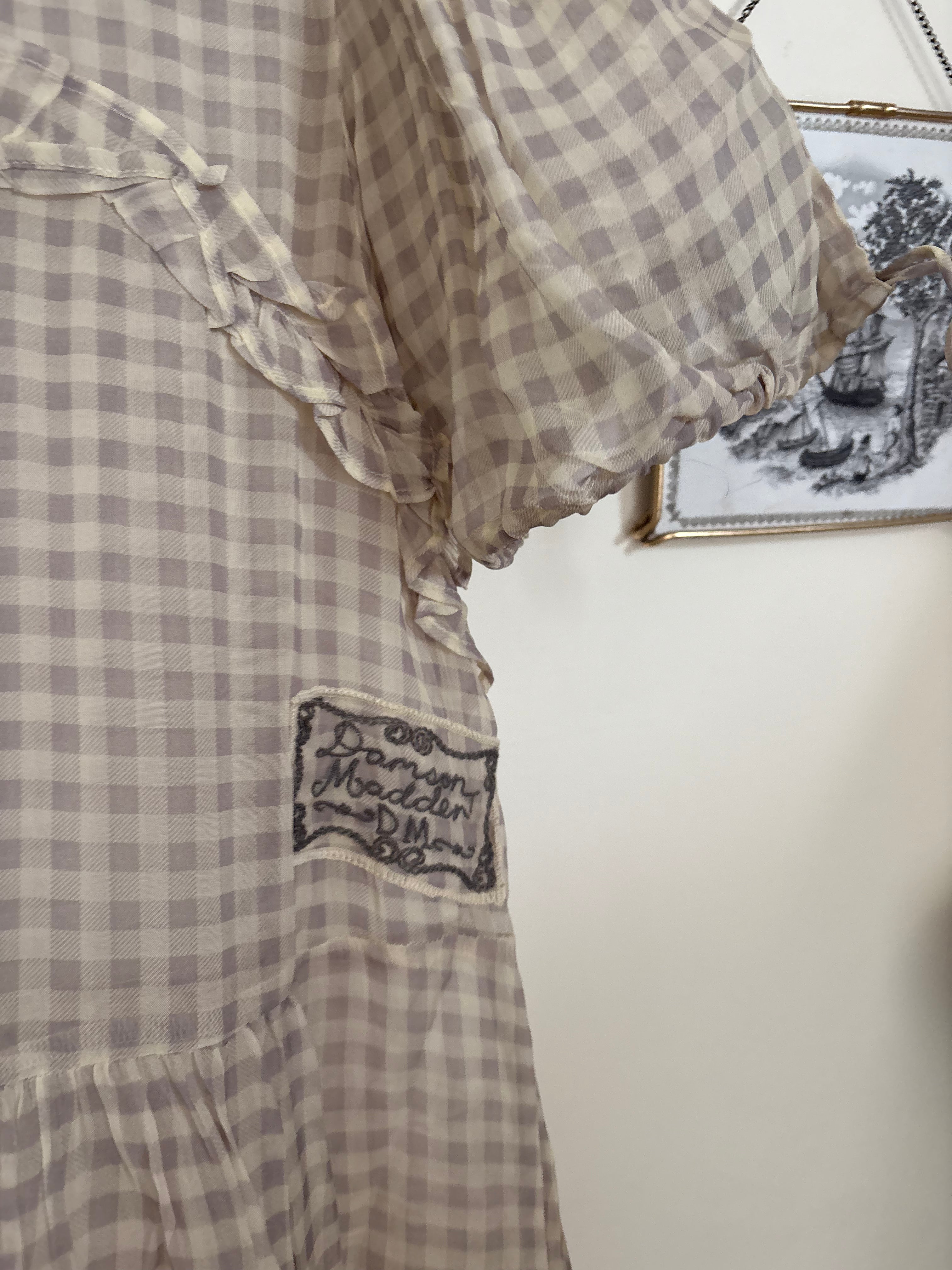 Damson Madder SAMPLE DRESS SHEER GINGHAM UK 10