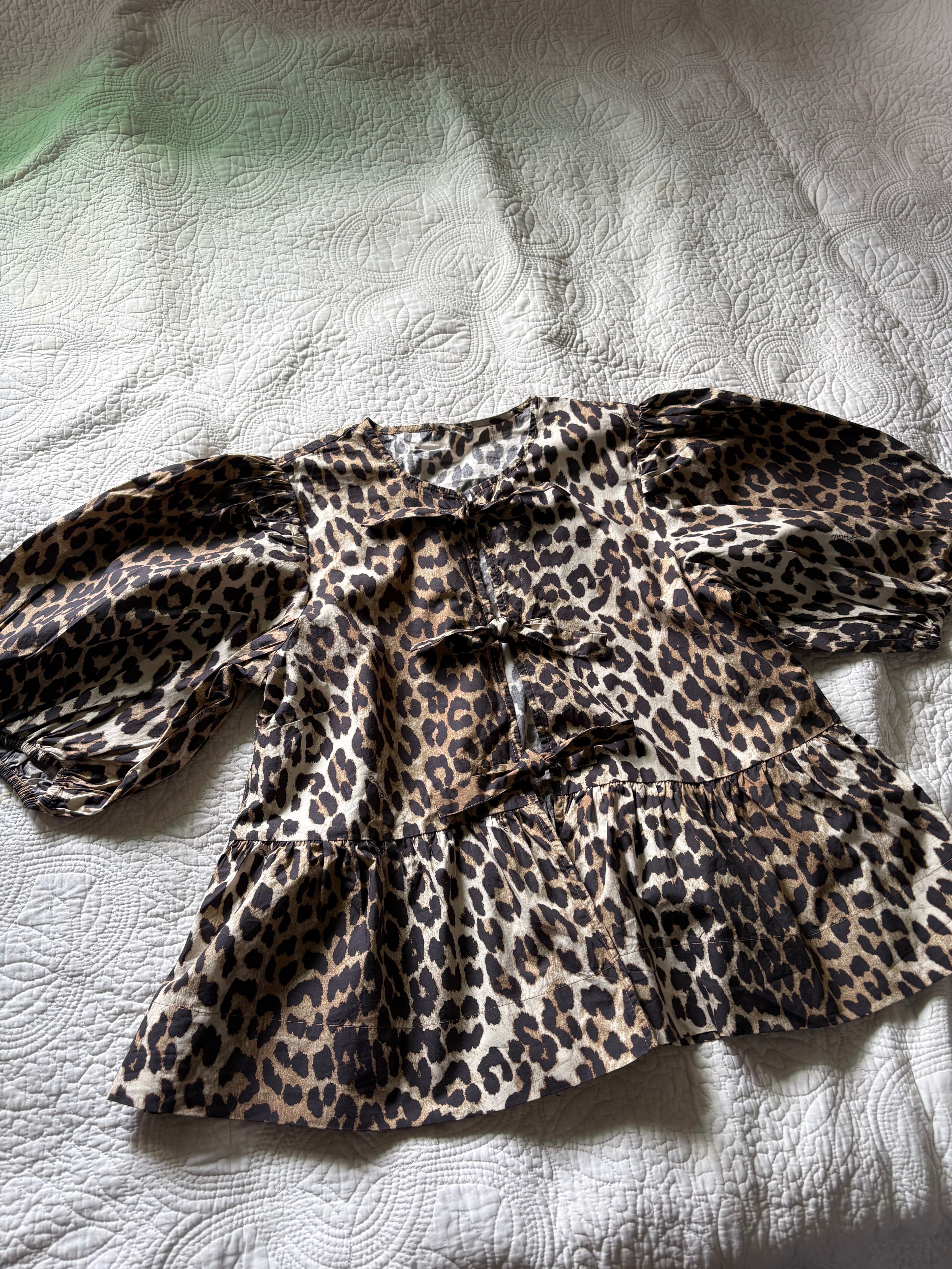 GANNI LEOPARD TOP