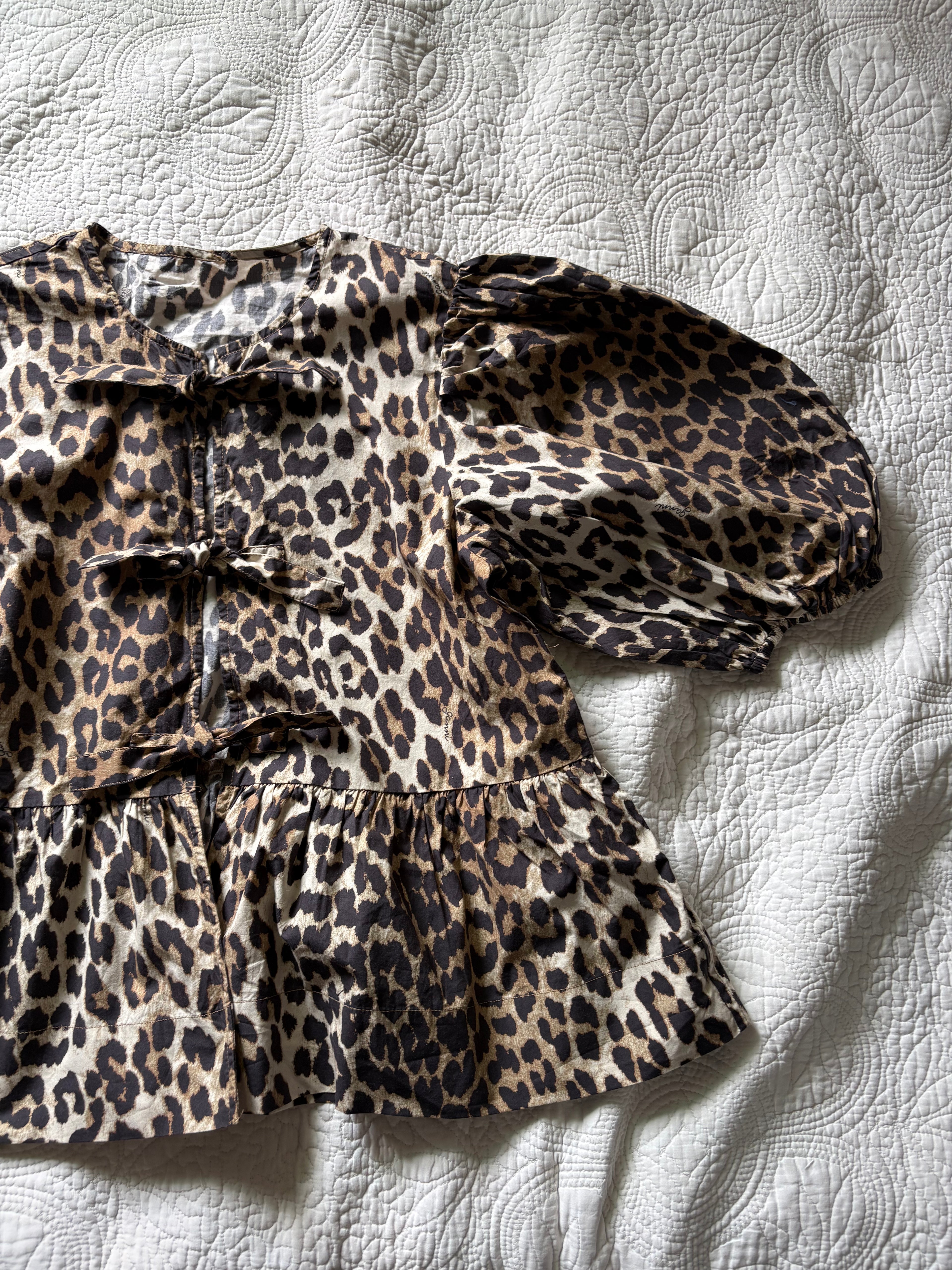 GANNI LEOPARD TOP