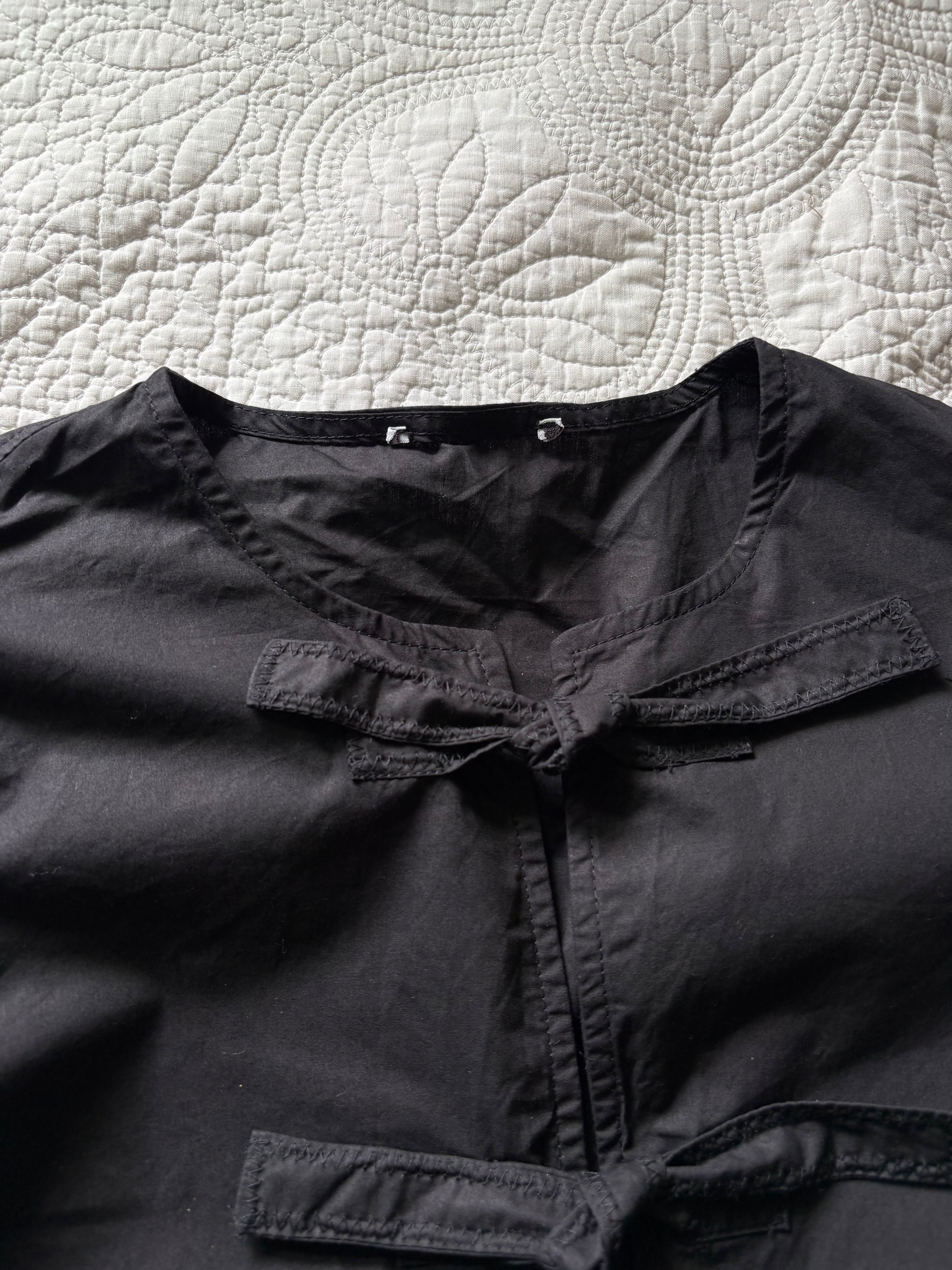 GANNI TIE TOP BLACK