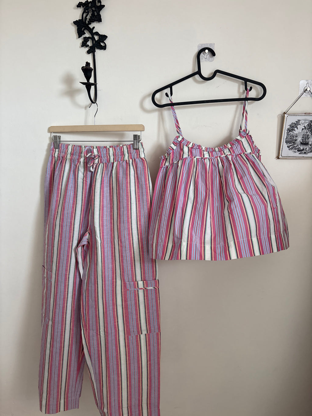 DAMSON MADDER PINK STRIPED SET UK 10