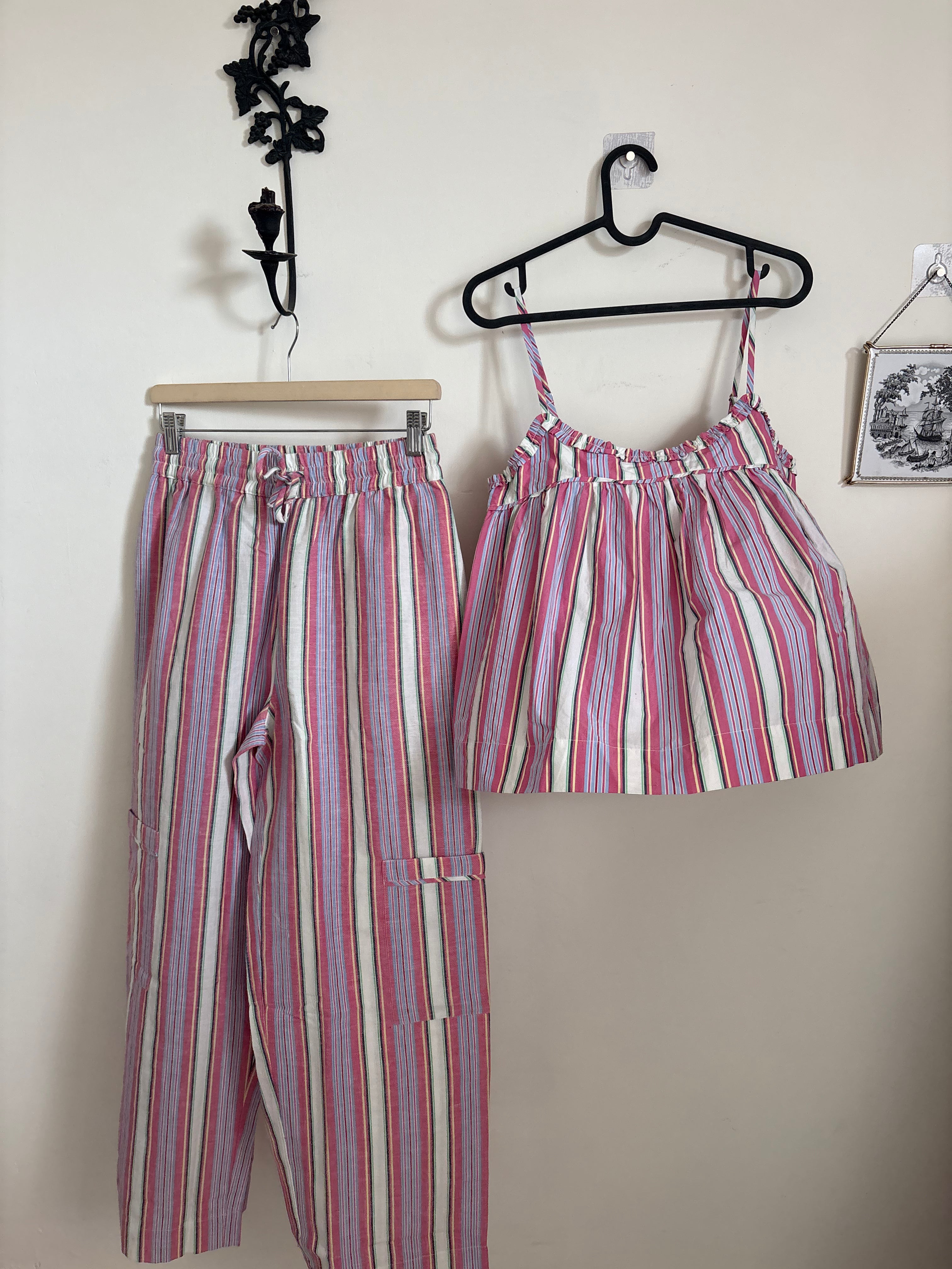 DAMSON MADDER PINK STRIPED SET UK 10