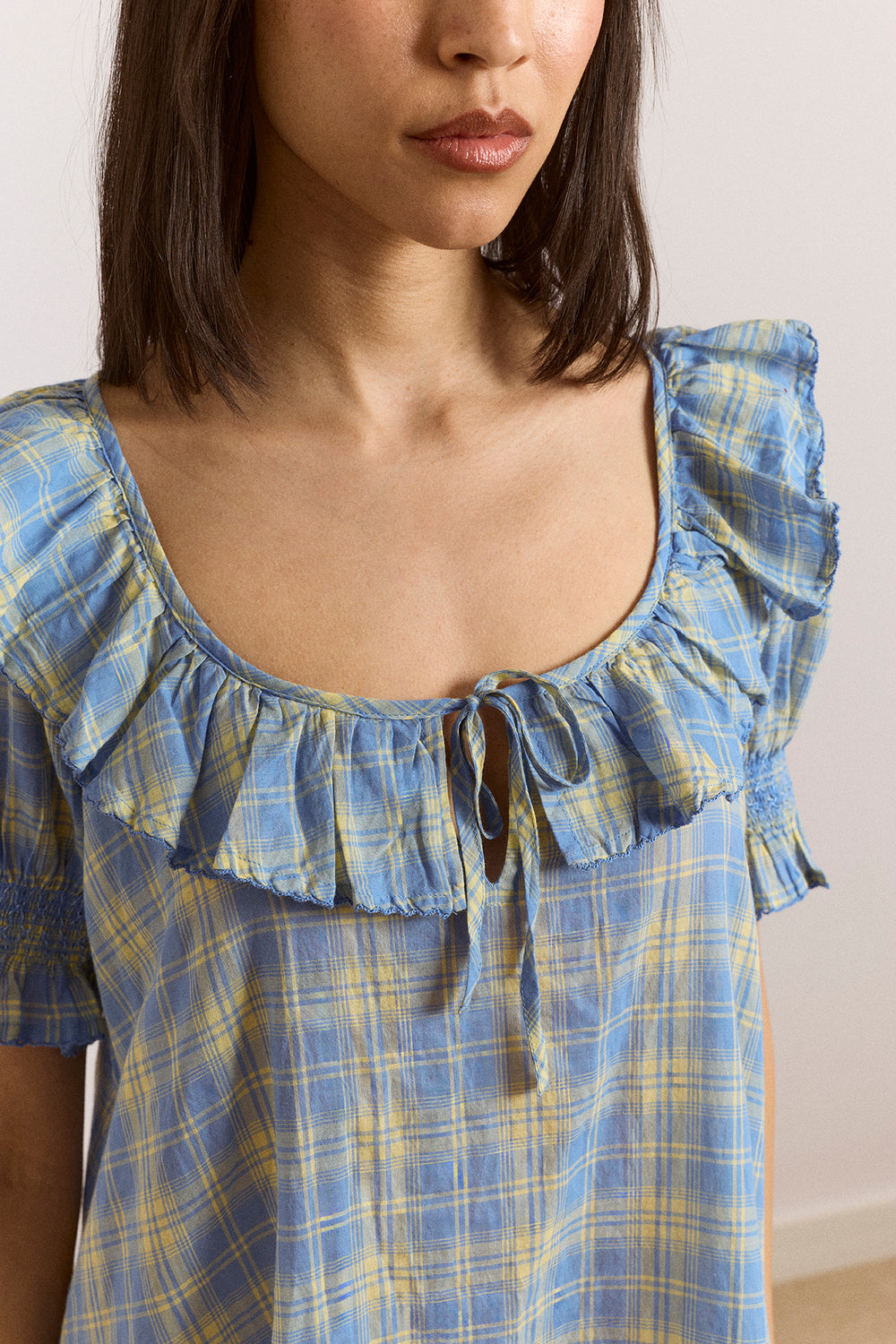 Damson Madder Harlow Puff-Sleeve Ruffle Mini Dress