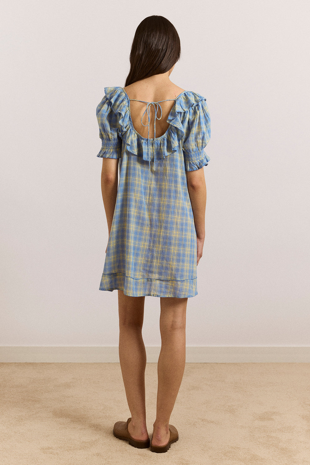 Damson Madder Harlow Puff-Sleeve Ruffle Mini Dress