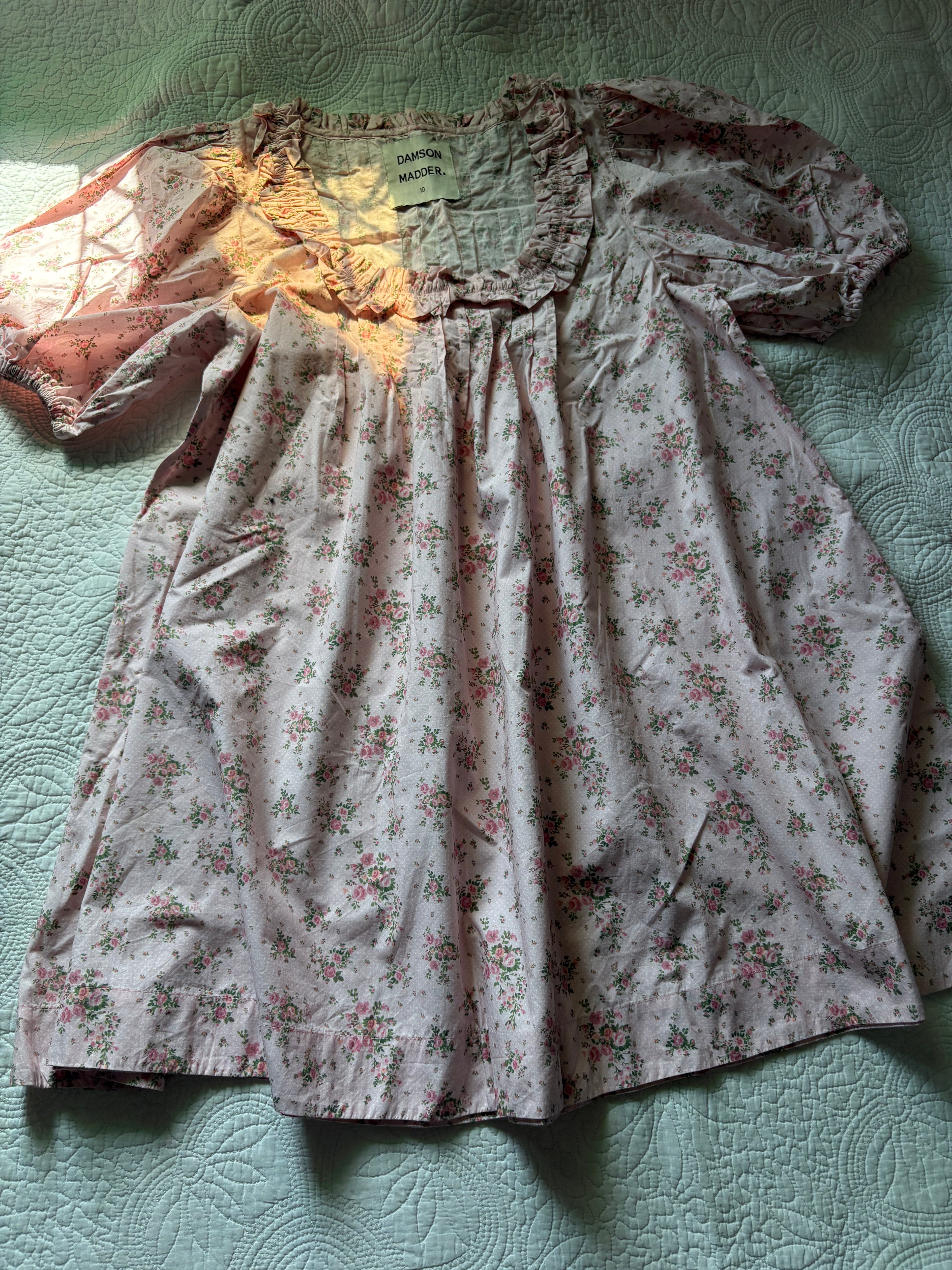 DAMSON MADDER JEMIMA RUFFLE DRESS IN PINK UK 10
