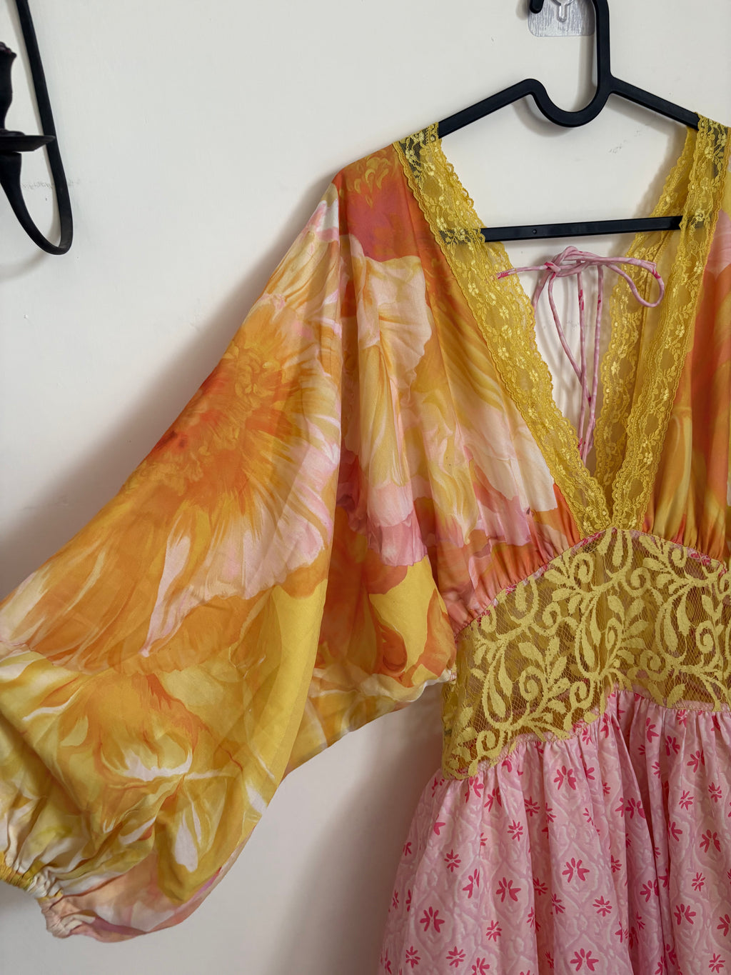 YELLOW AND PINK VACATION DRESS  M