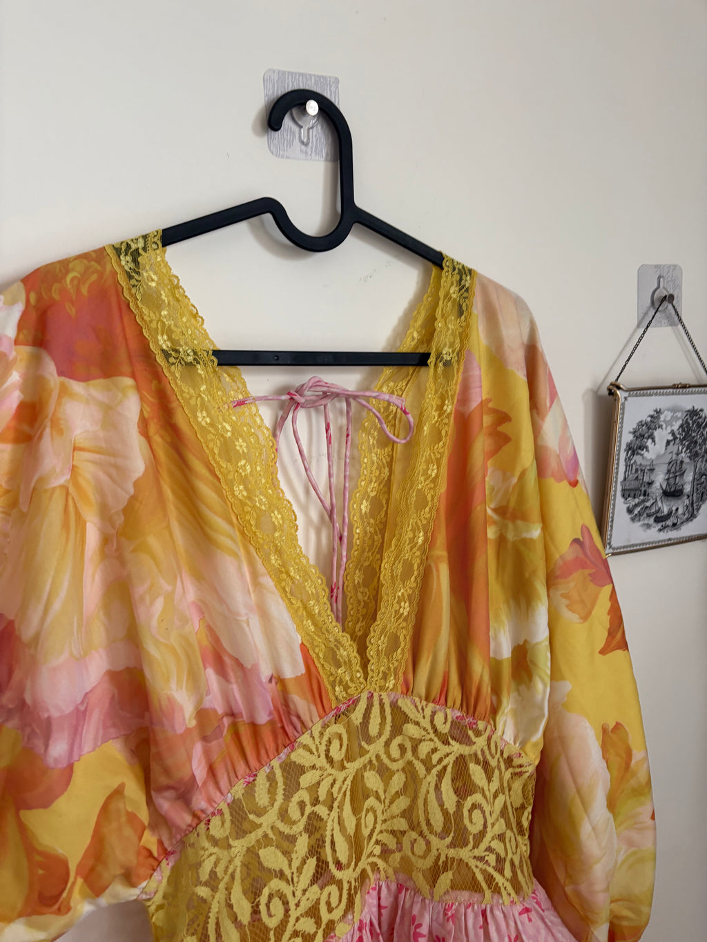 YELLOW AND PINK VACATION DRESS  M