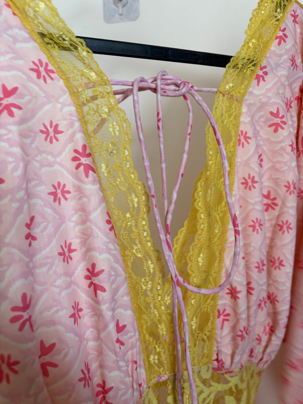 YELLOW AND PINK VACATION DRESS  M