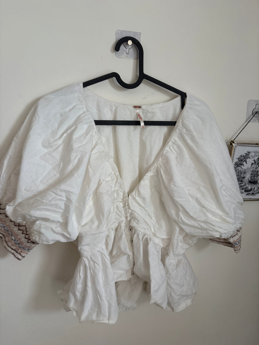 FREE PEOPLE Where We Meet Smocked Blouse XS