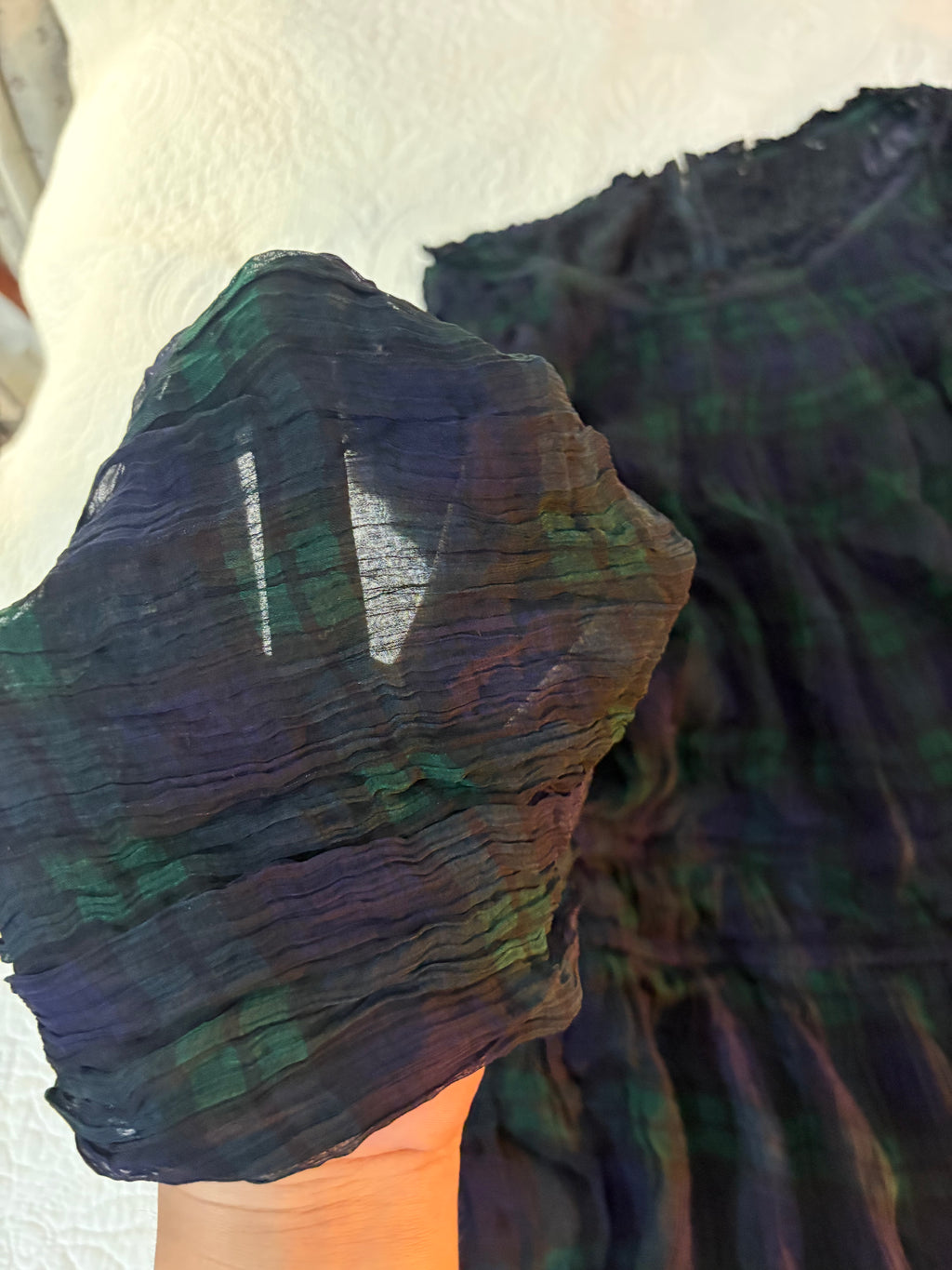 J.Crew green check dress XL