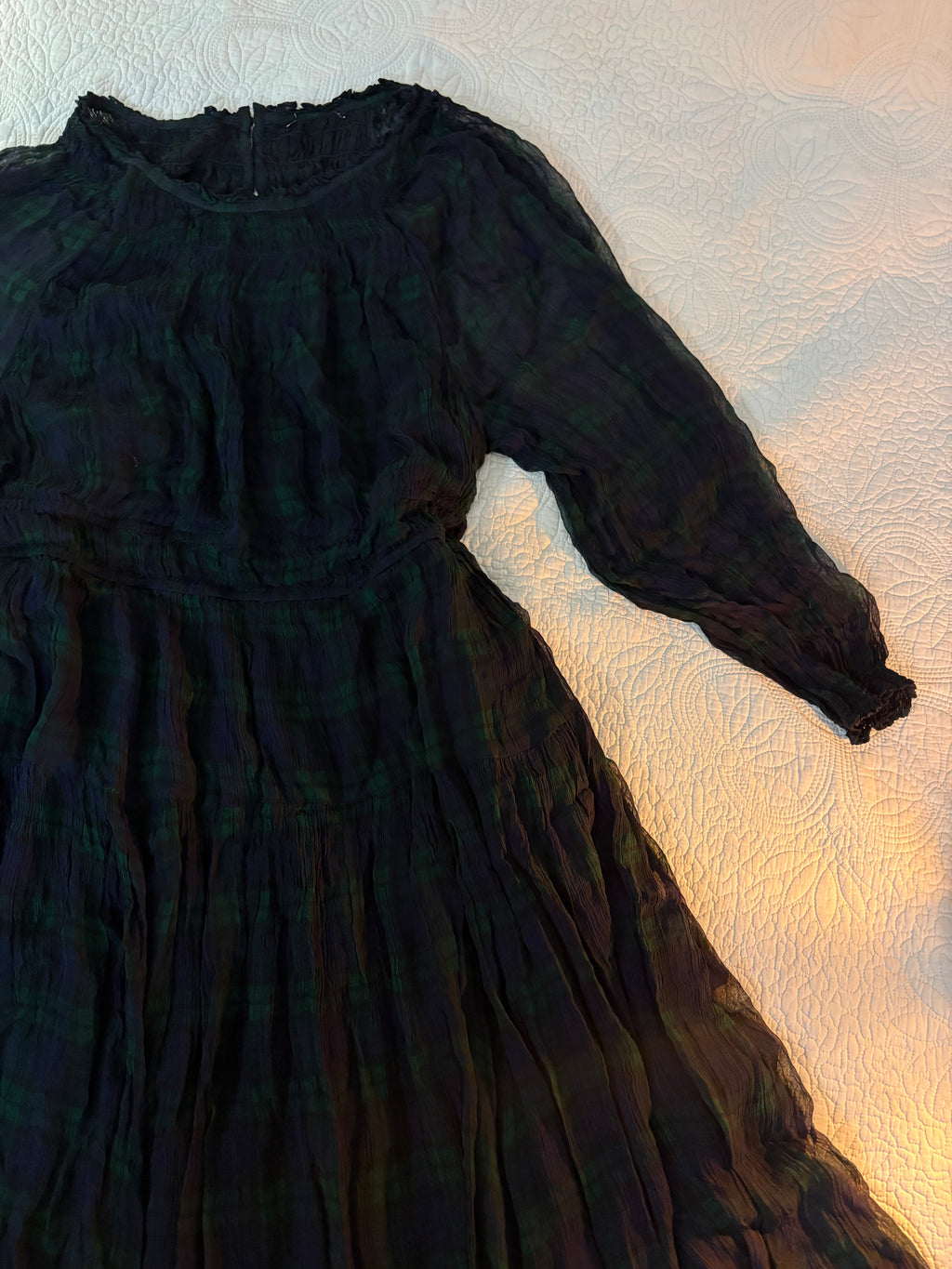 J.Crew green check dress XL