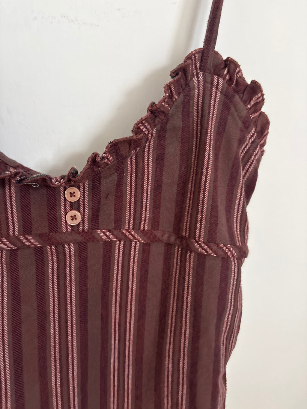 MAROON BROWN STRIPED TOP S