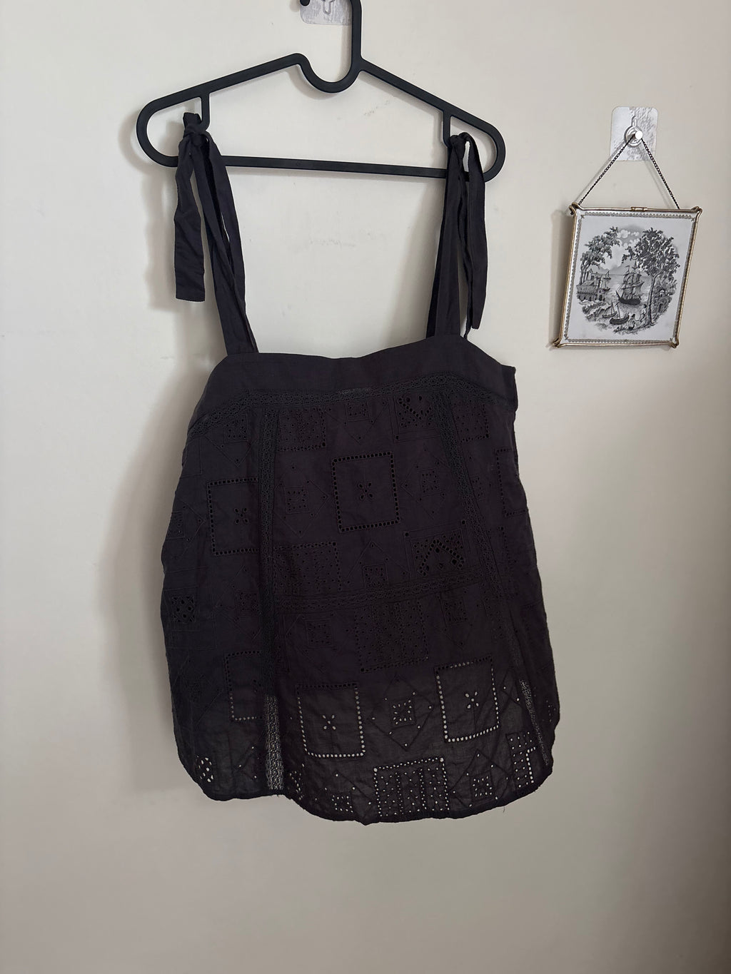 ESPRIT DARK DREY COTTON TIE TOP  S/M
