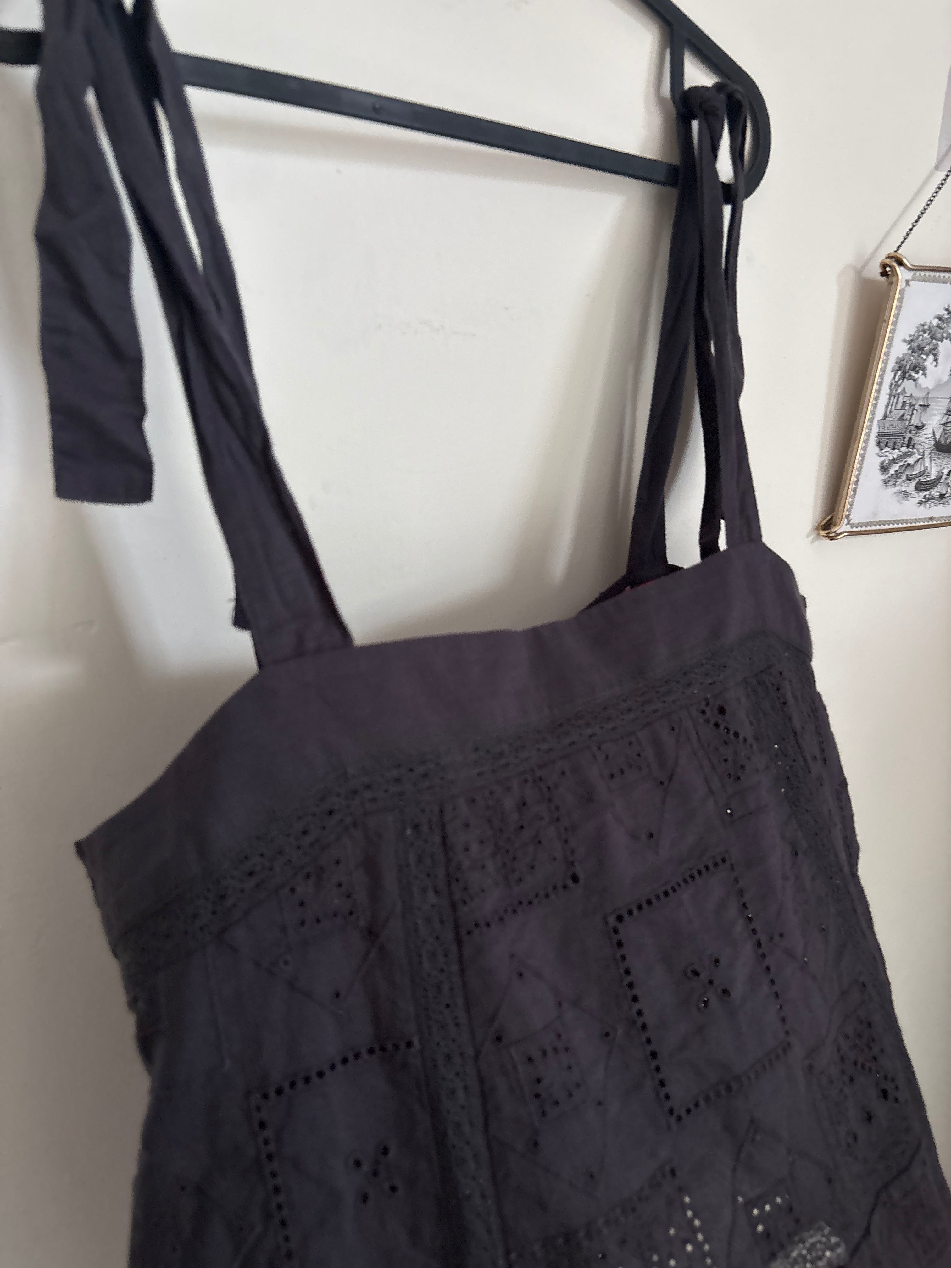 ESPRIT DARK DREY COTTON TIE TOP  S/M