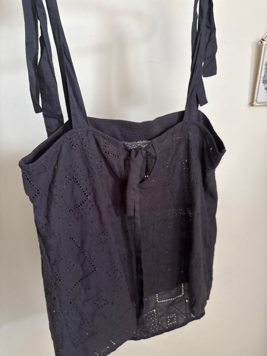 ESPRIT DARK DREY COTTON TIE TOP  S/M