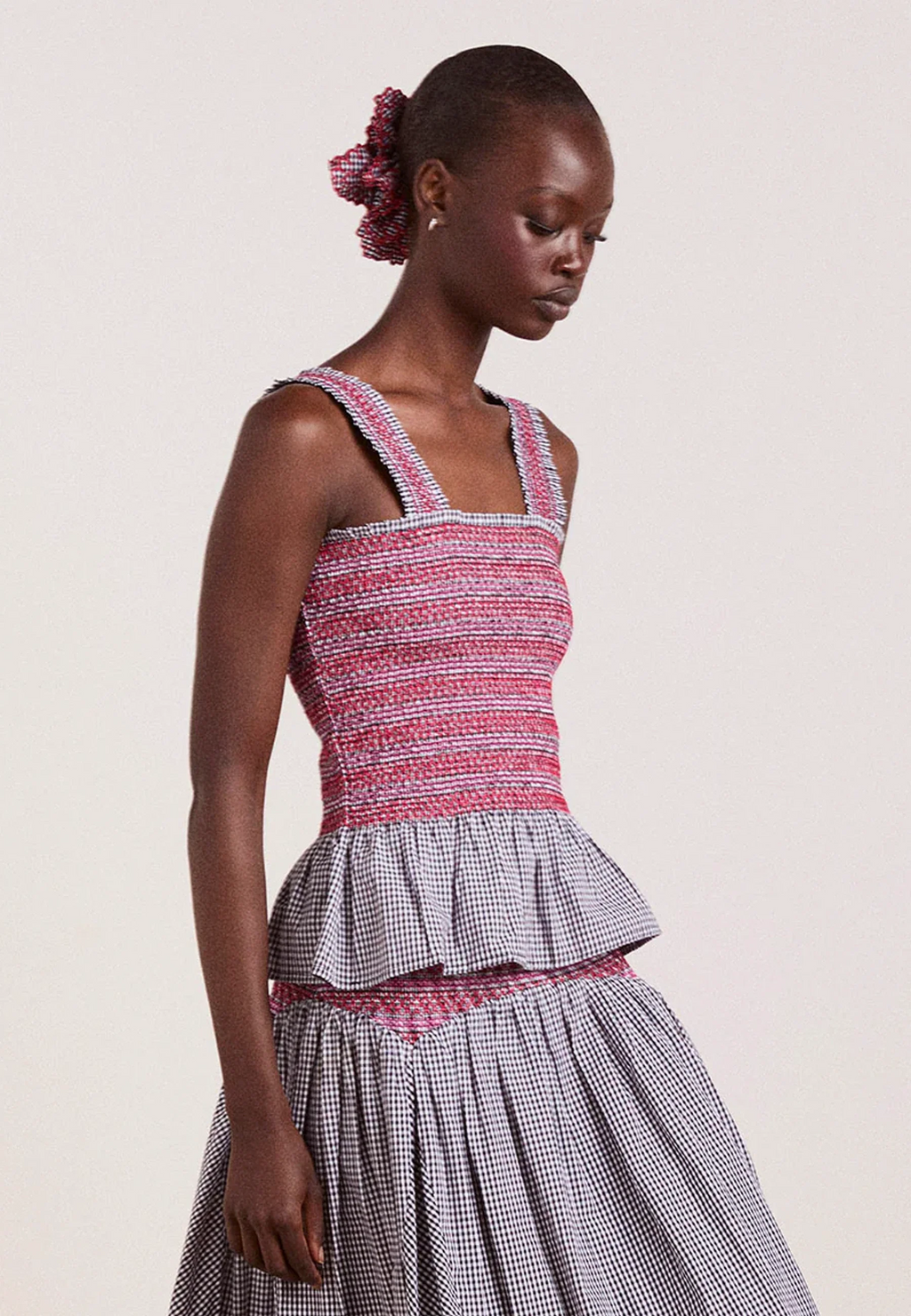 DDamson Madder Ami Cami - Black White Gingham UK 16
