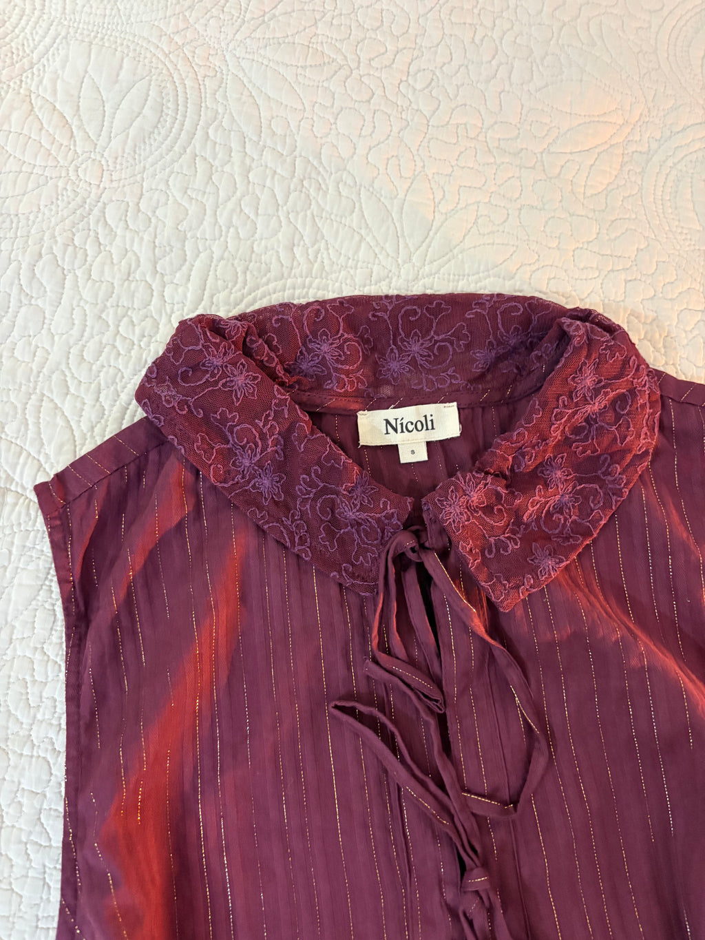 Nicoli maroon tie top