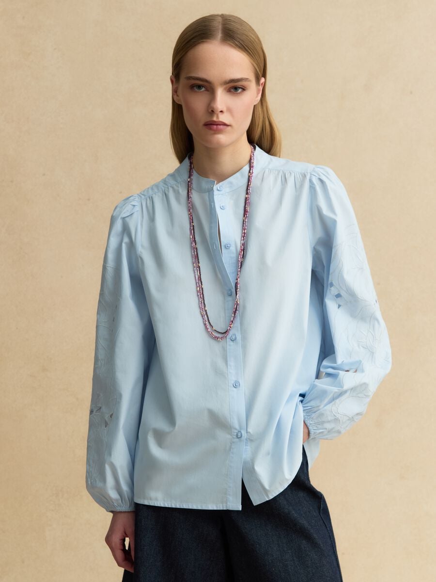 LES COPAINS  floral embroidery TOP S