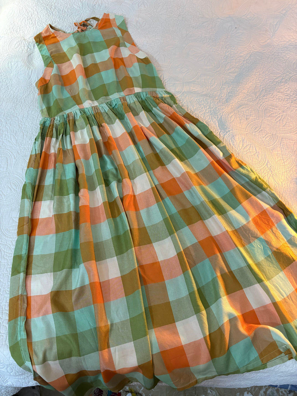 Check orange Dress