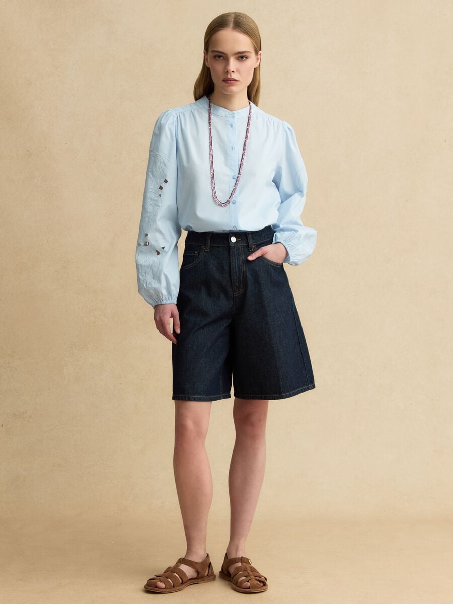 LES COPAINS  floral embroidery TOP S