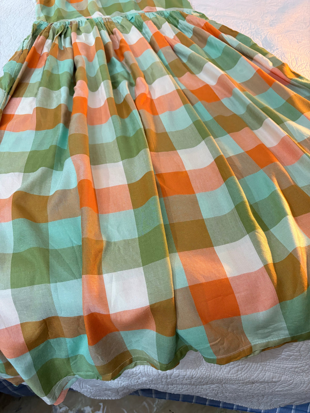 Check orange Dress