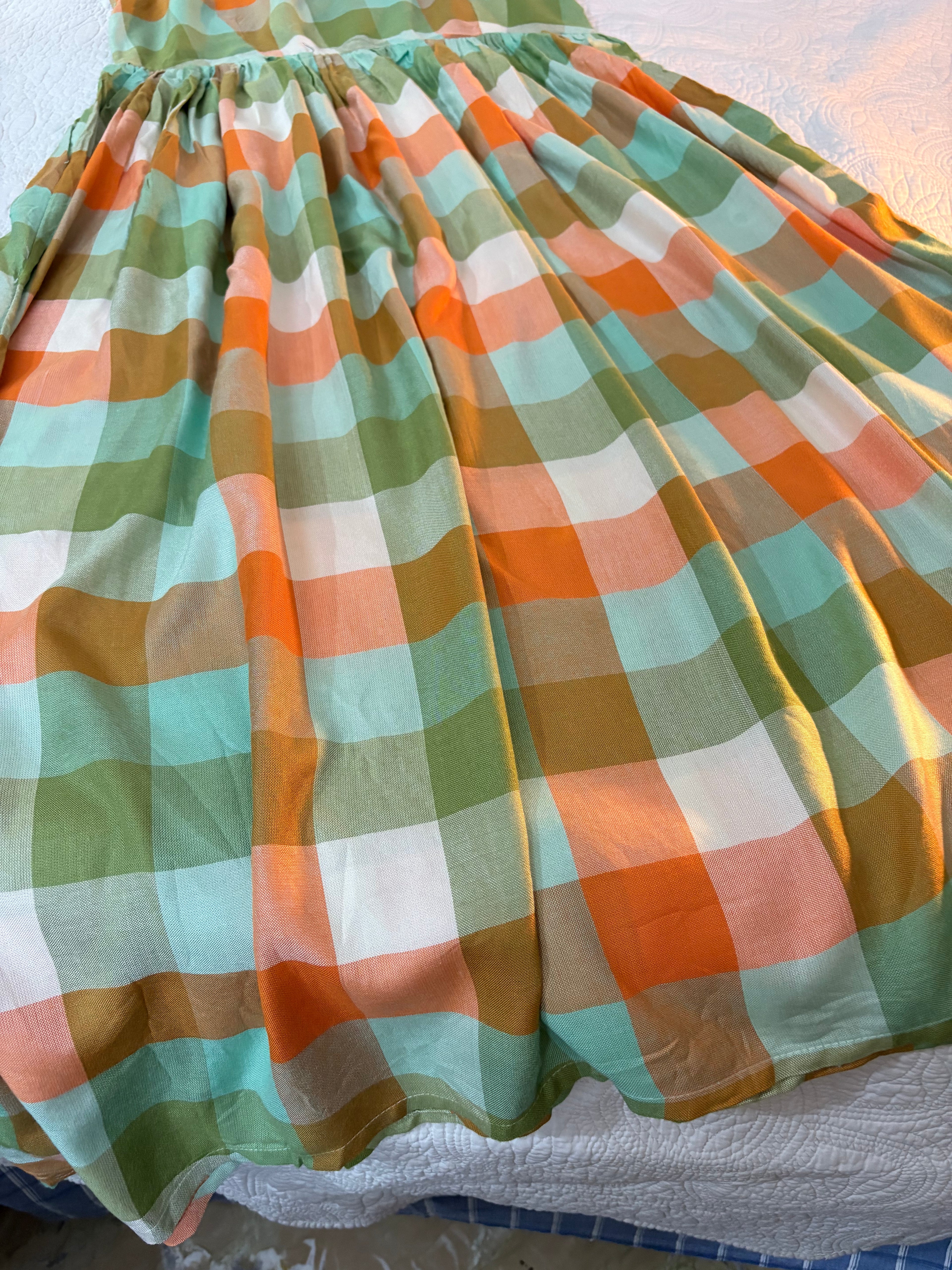 Check orange Dress