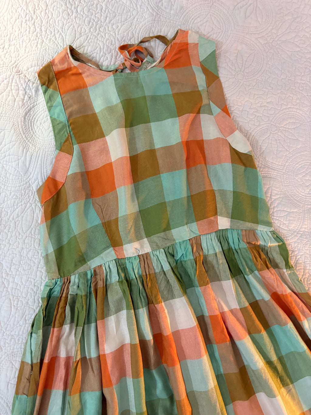 Check orange Dress