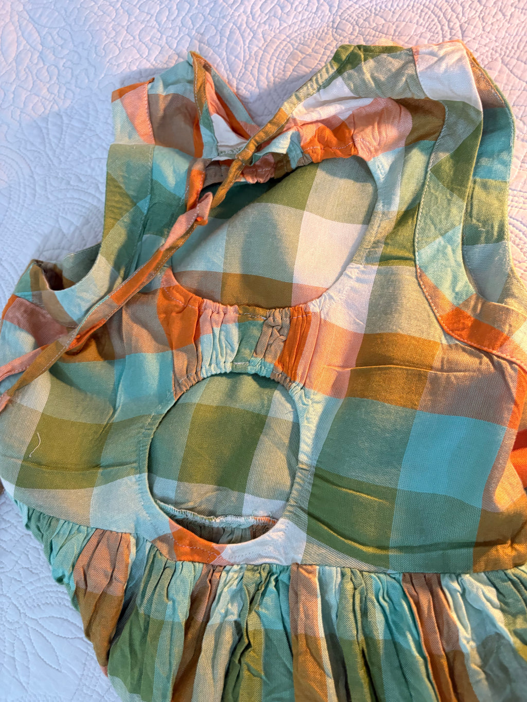 Check orange Dress