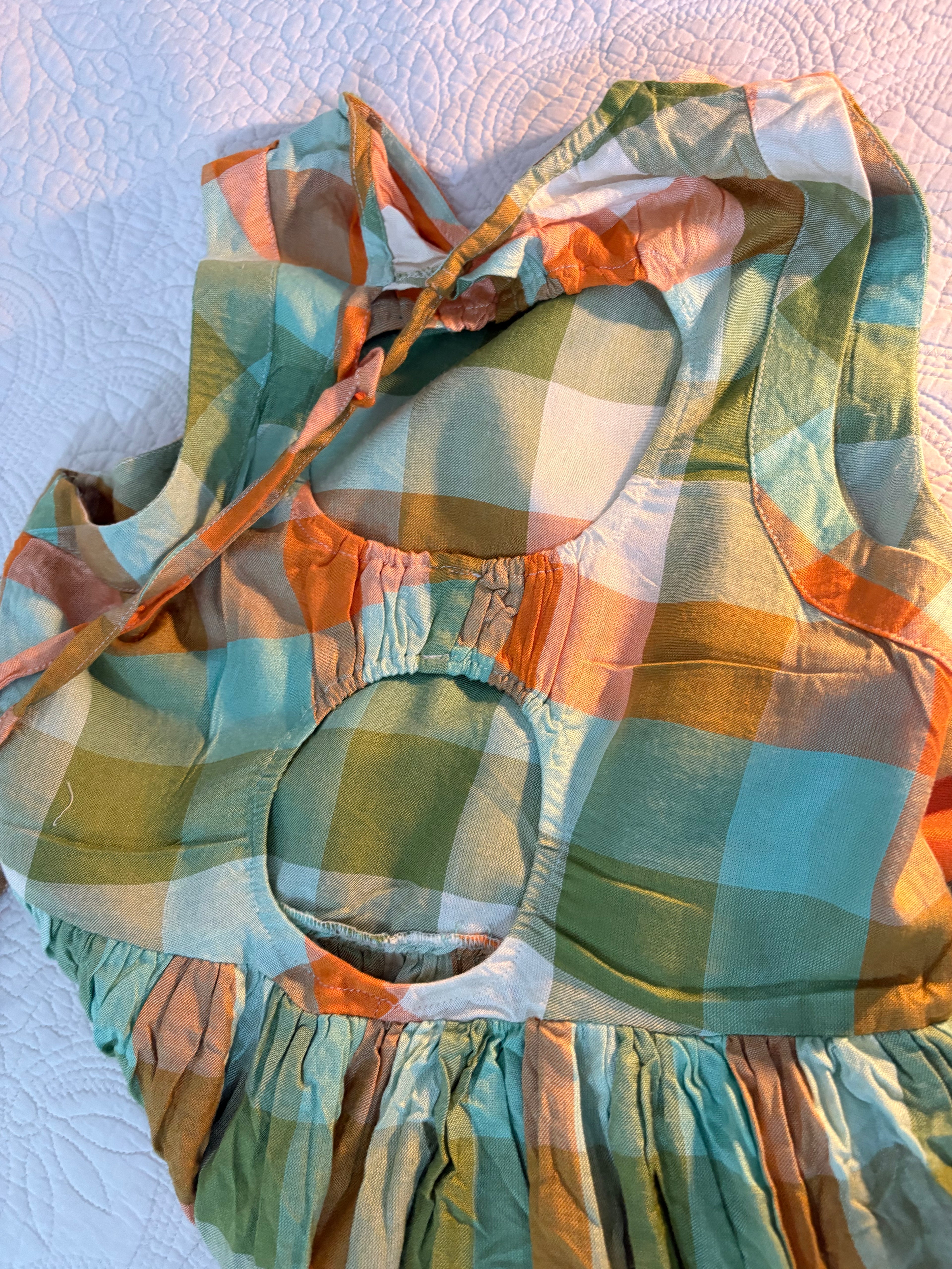 Check orange Dress