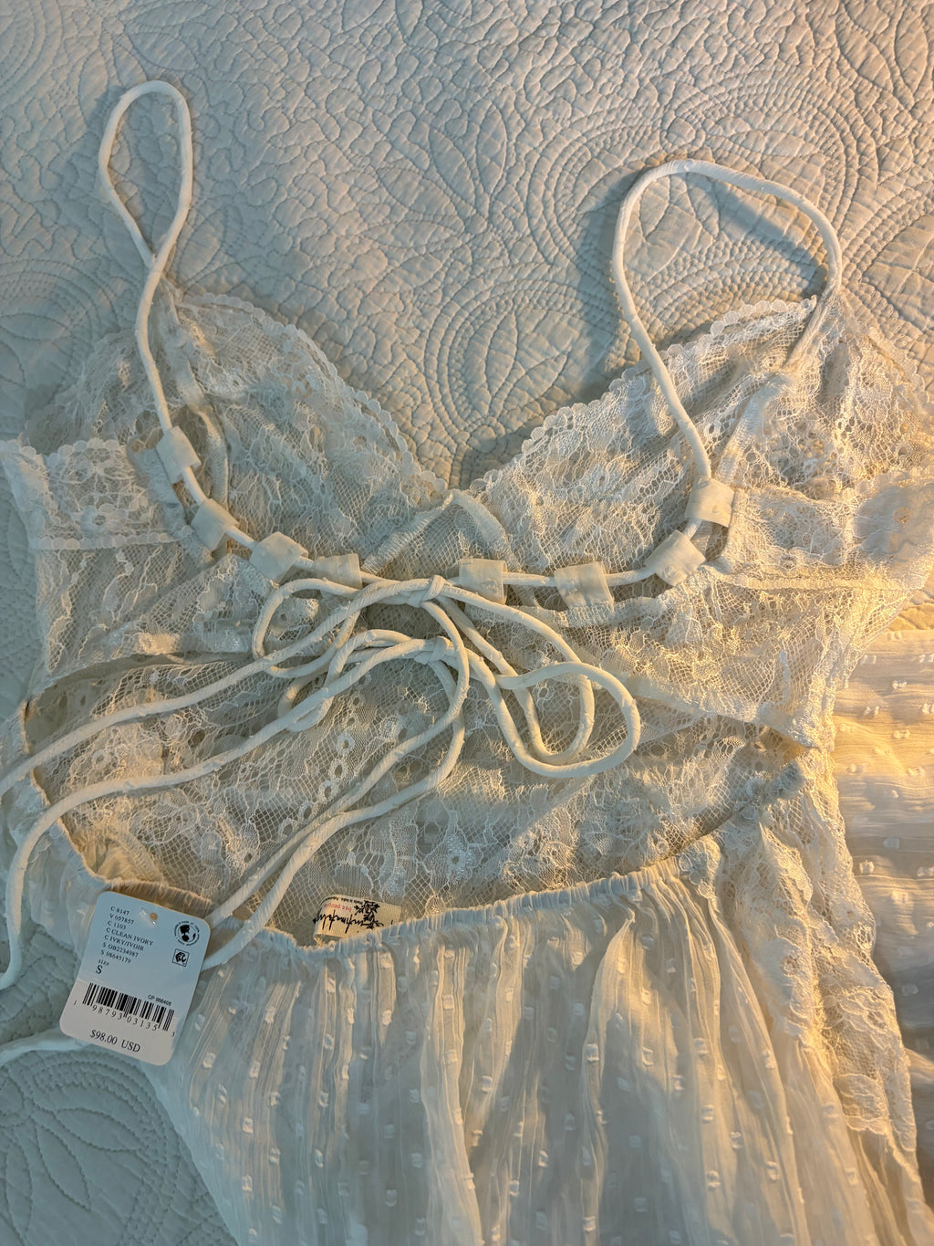 free people light my fire sheer lace M
