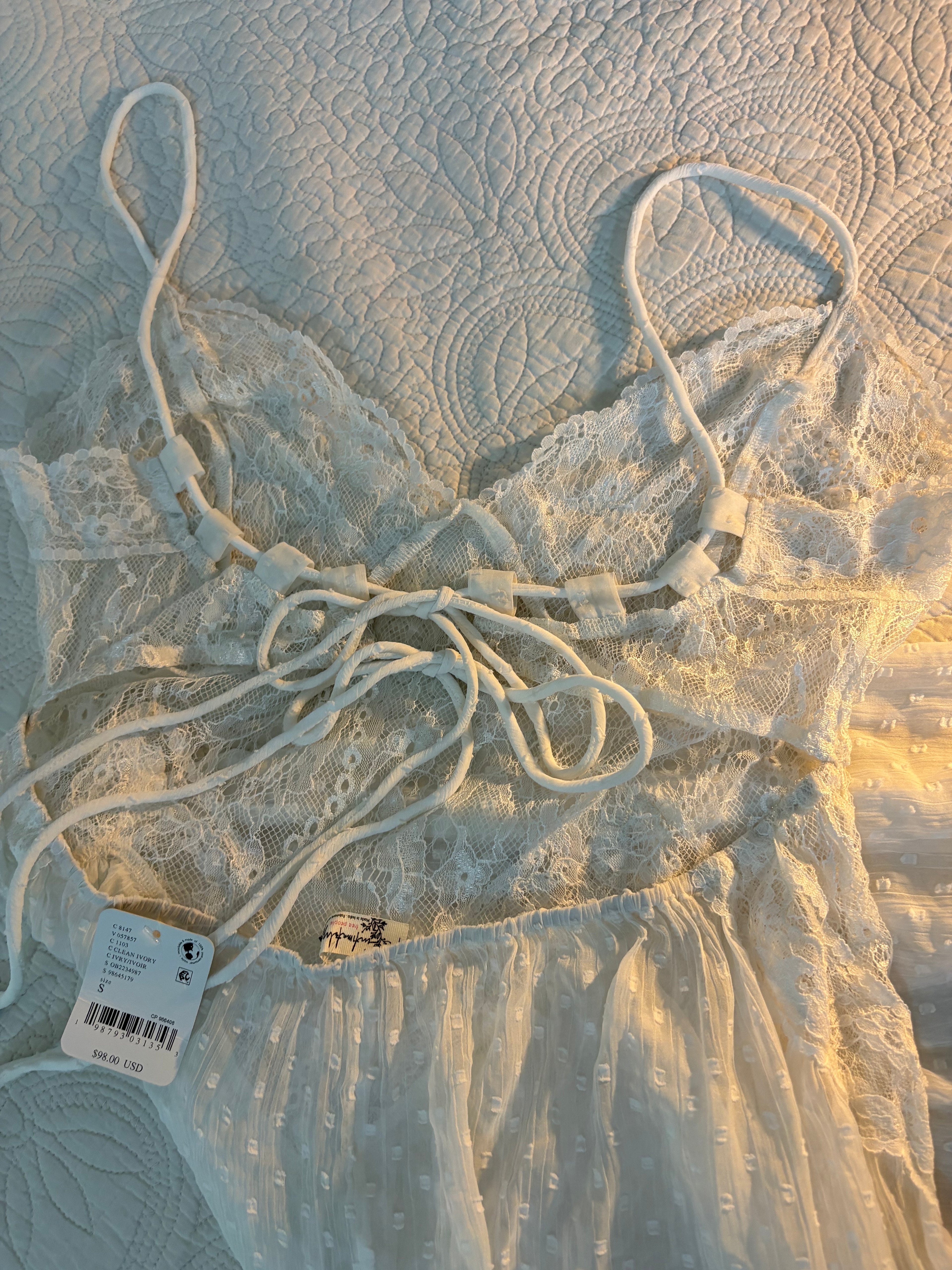 free people light my fire sheer lace M