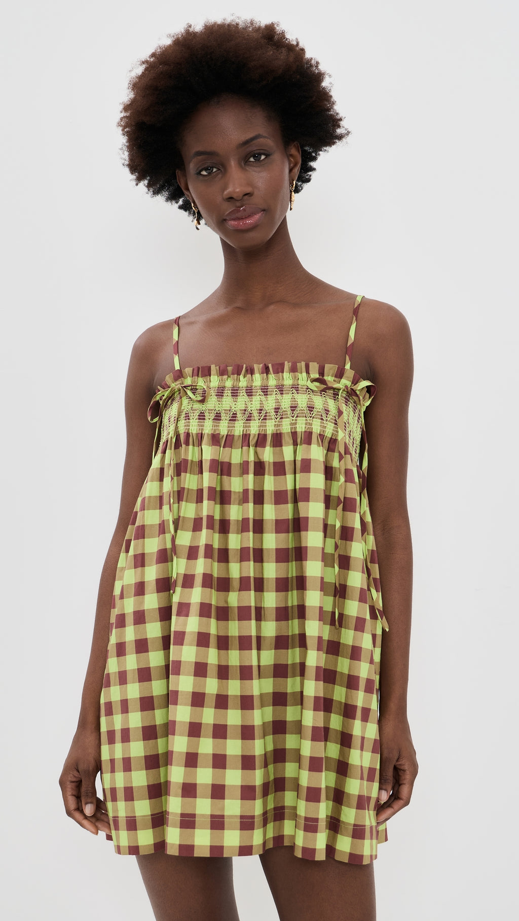 DAMSON MADDER Lilo Gingham Mini Dress Multi