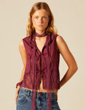 Nicoli maroon tie top