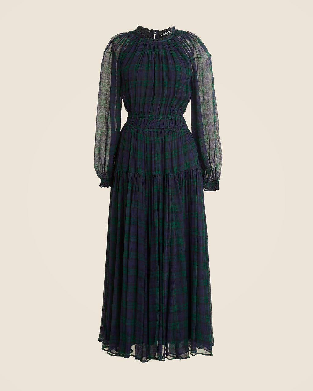 J.Crew green check dress XL