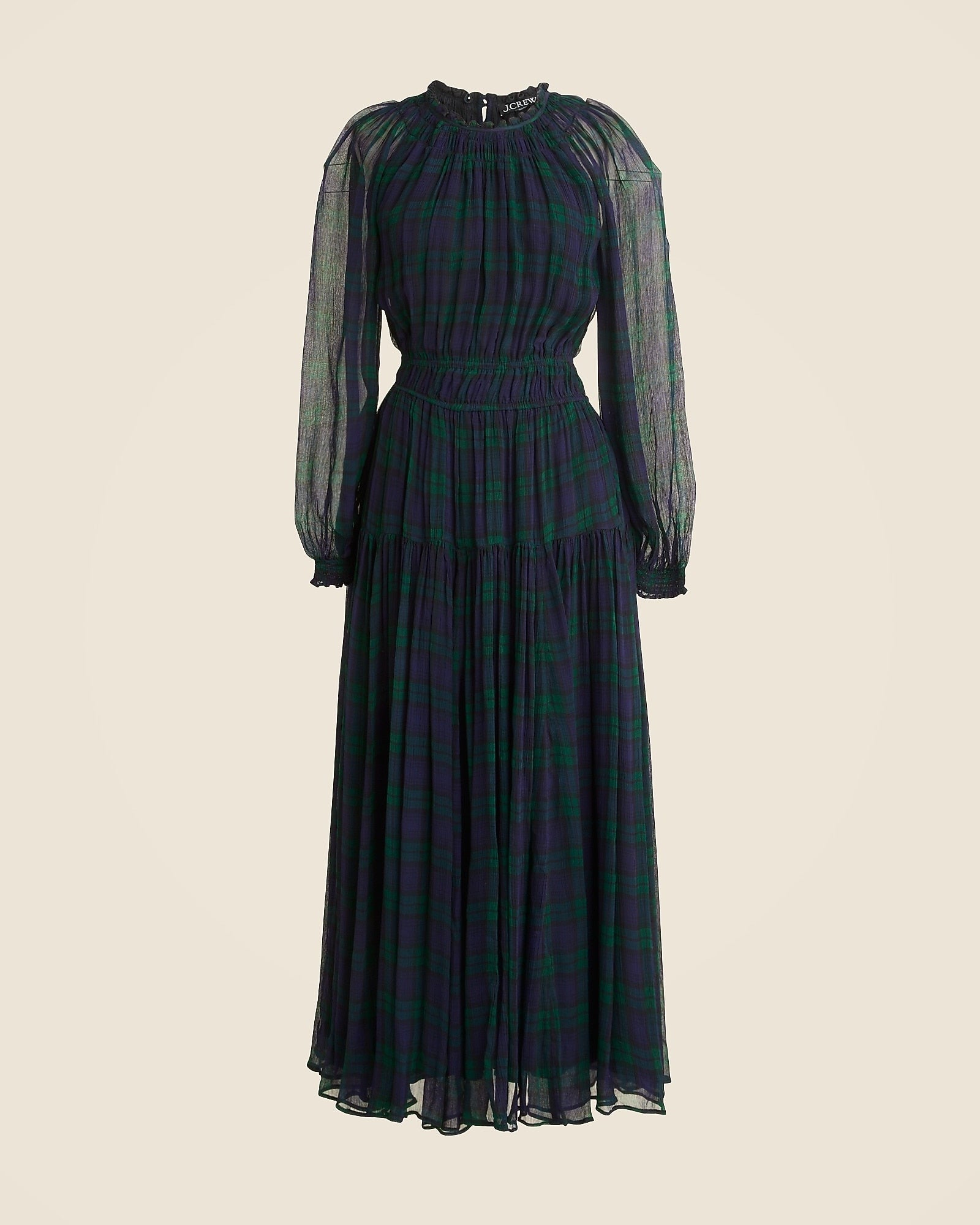 J.Crew green check dress XL