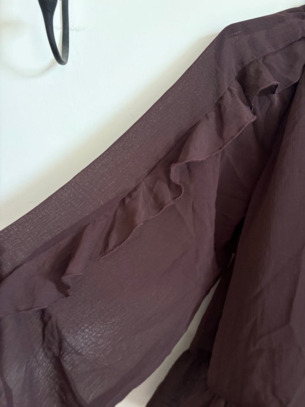 SIMPLYBE BROWN RUFFLE TOP UK 14