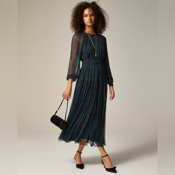 J.Crew green check dress XL