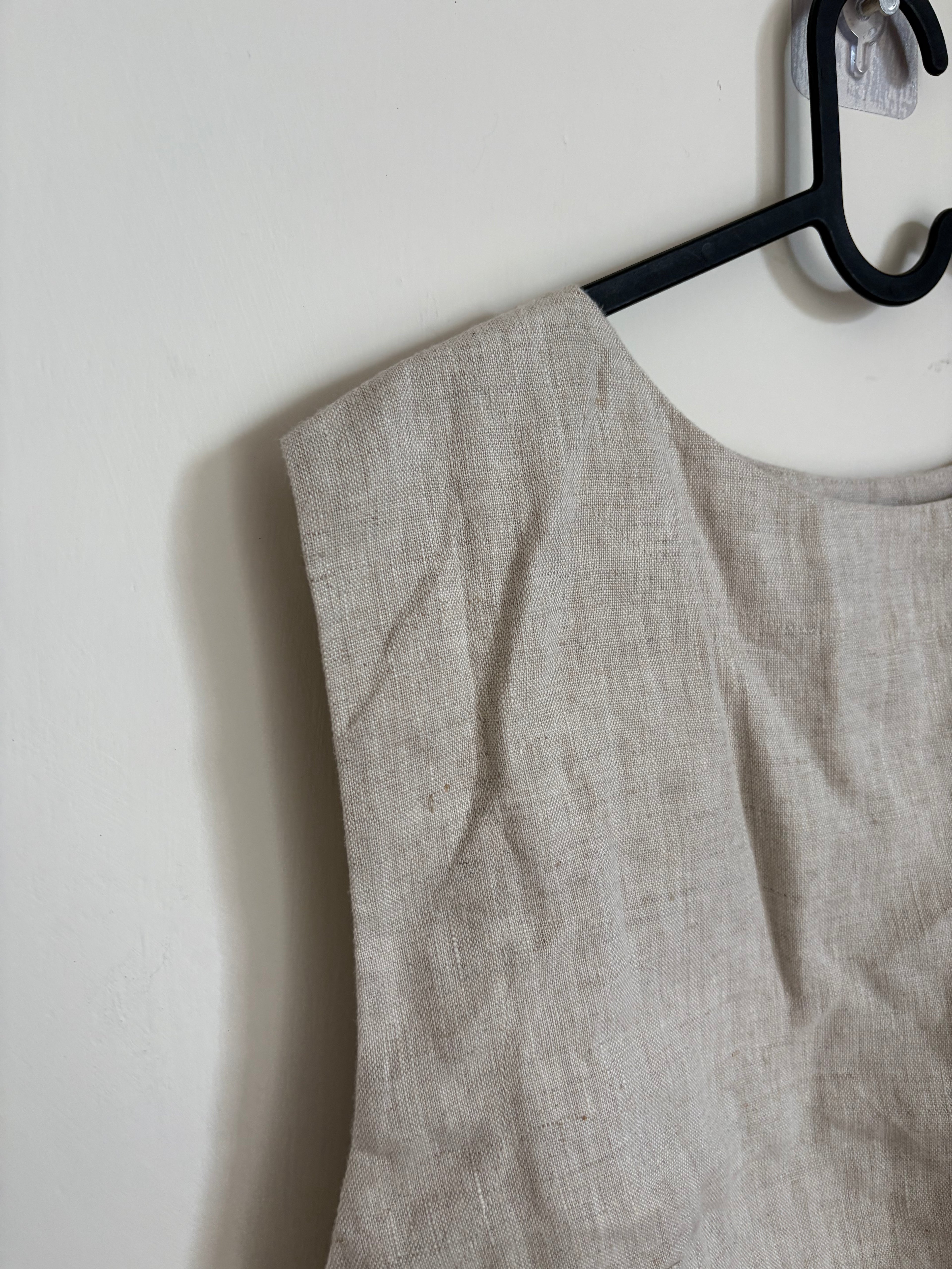 LINEN CROP TOP BEIGE