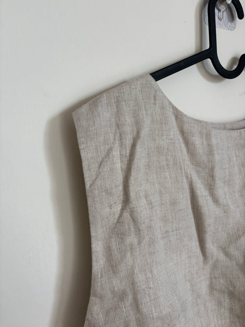 LINEN CROP TOP BEIGE