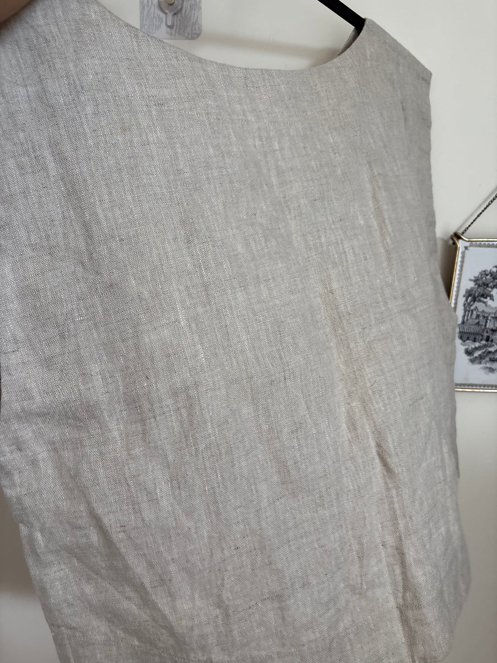 LINEN CROP TOP BEIGE