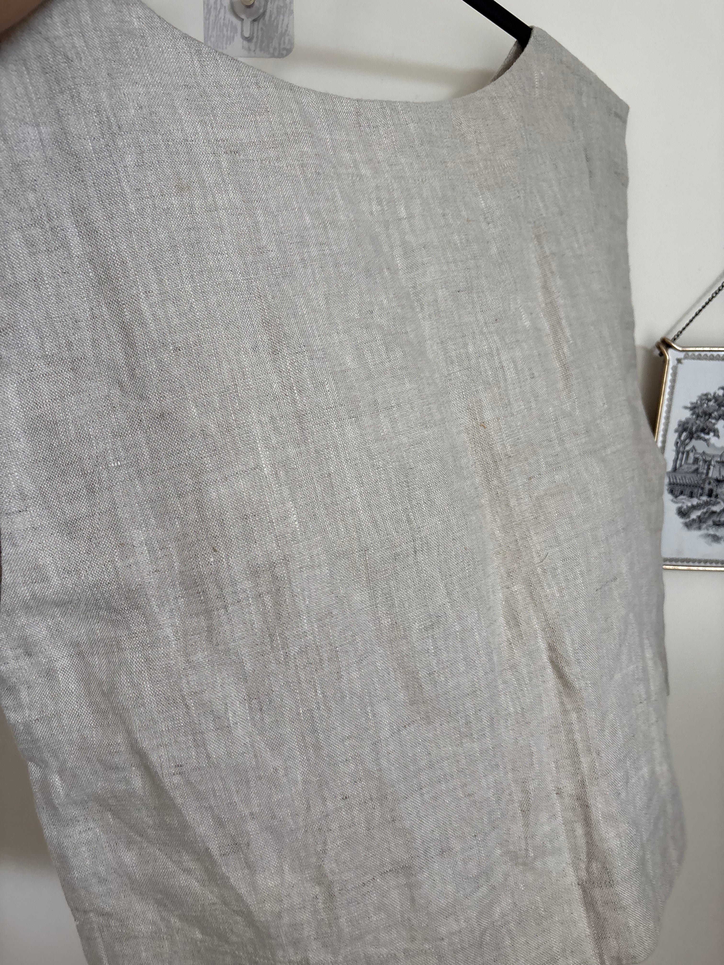 LINEN CROP TOP BEIGE