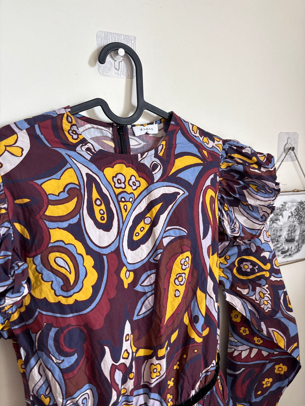 RHODE PRINTED SAMPLE DRESS XS