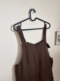 LINEN BROWN TIE JUMPSUIT M/L