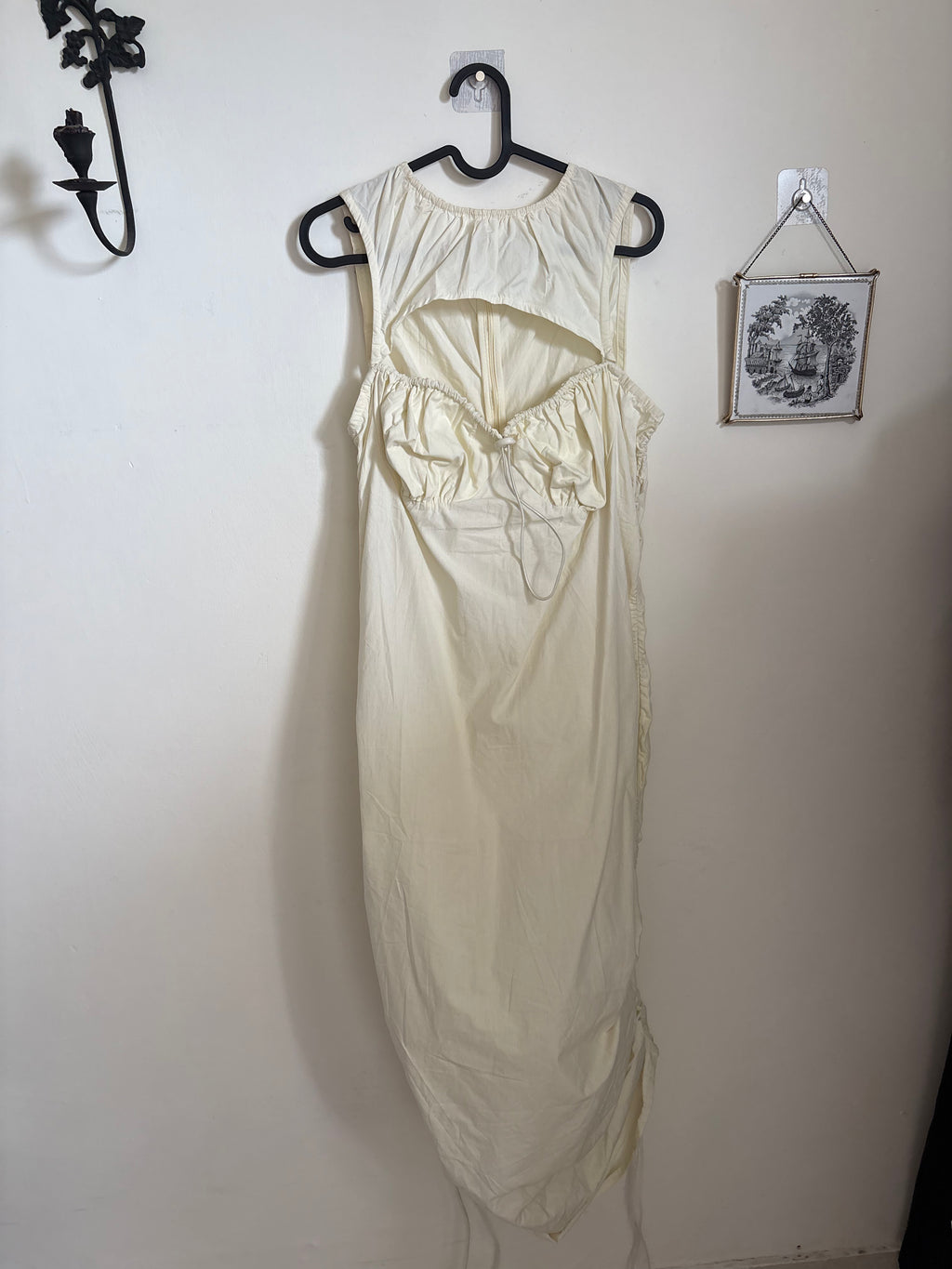 COLLUSION LIGHT YELLOW DRAWSTRING DRESS UK 16