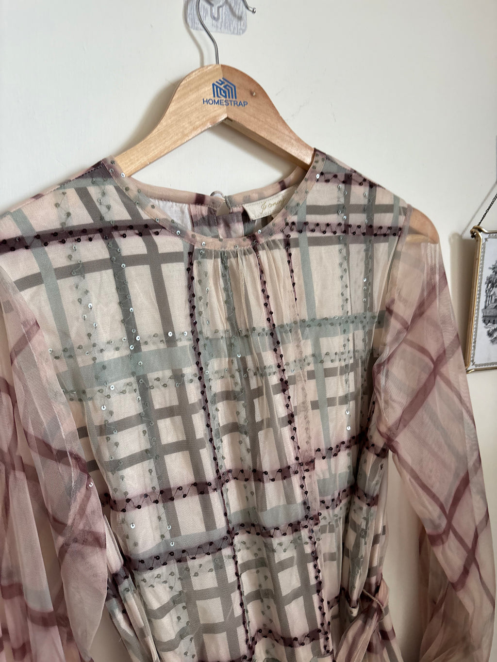 Is Coming... Green Tulle Plaid Dress L