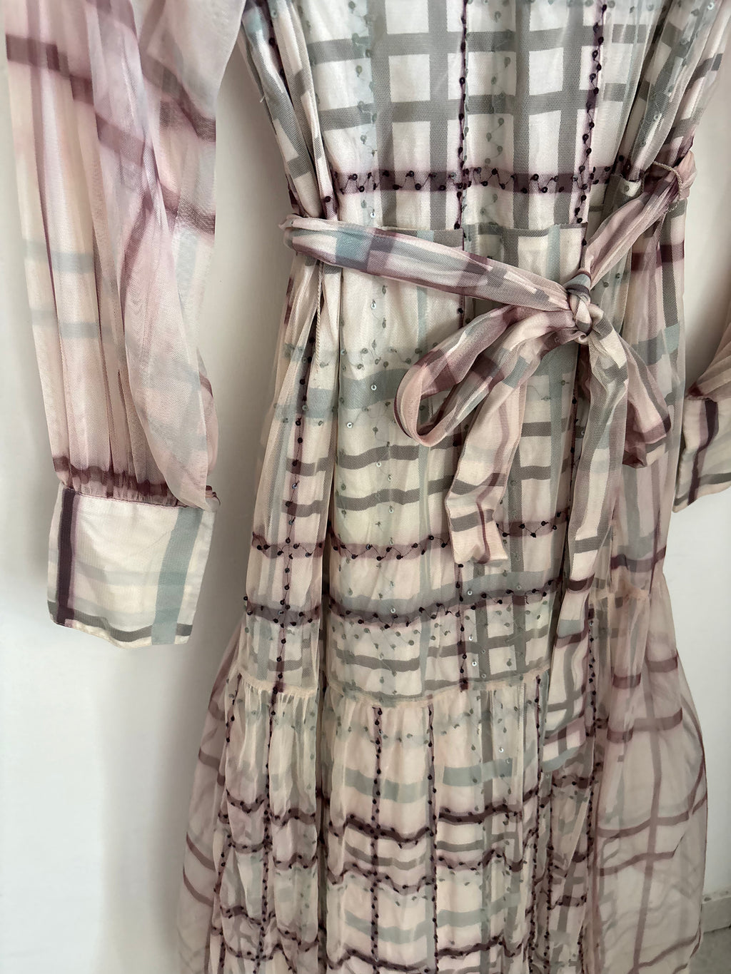 Is Coming... Green Tulle Plaid Dress L
