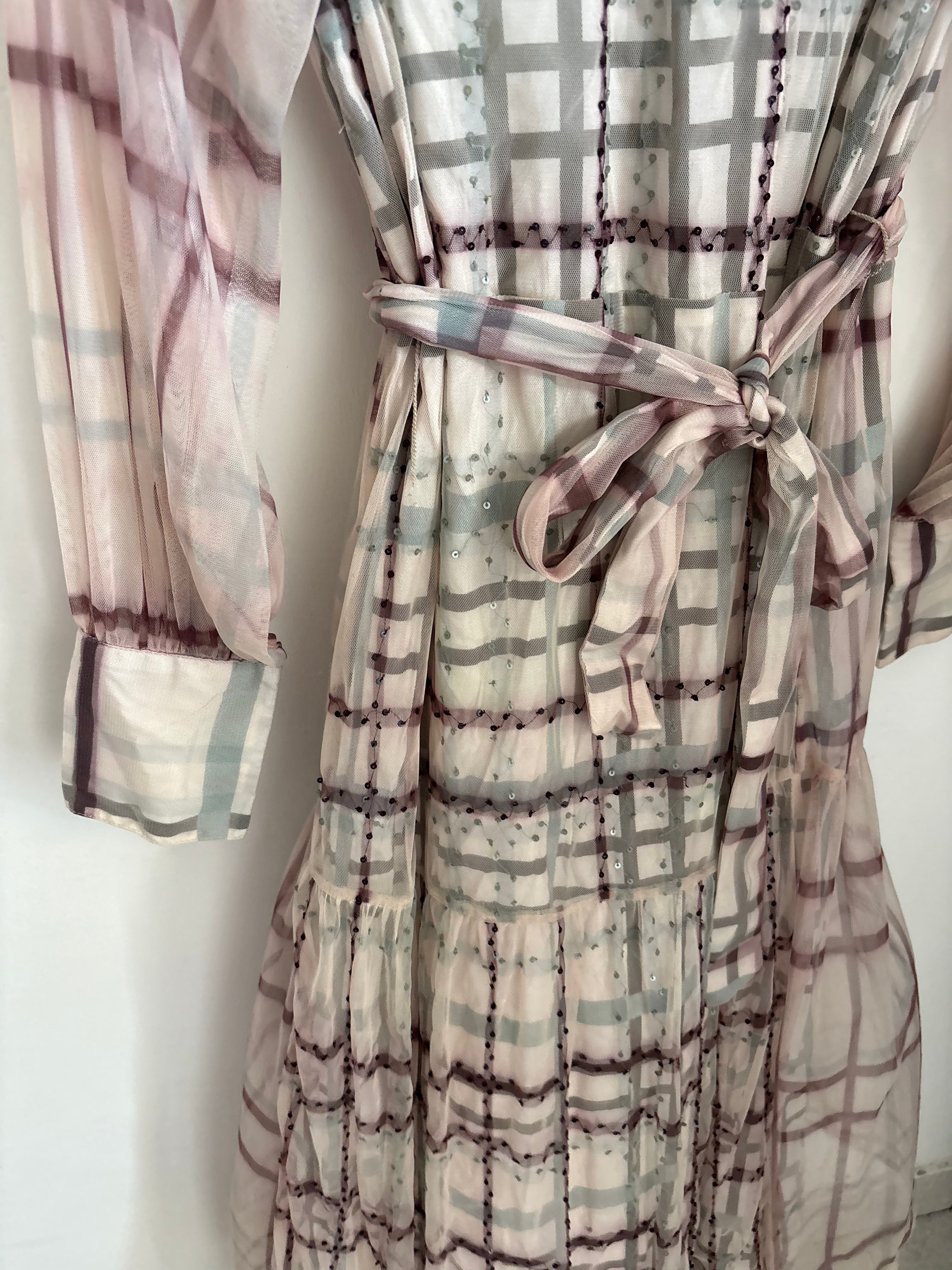 Is Coming... Green Tulle Plaid Dress L
