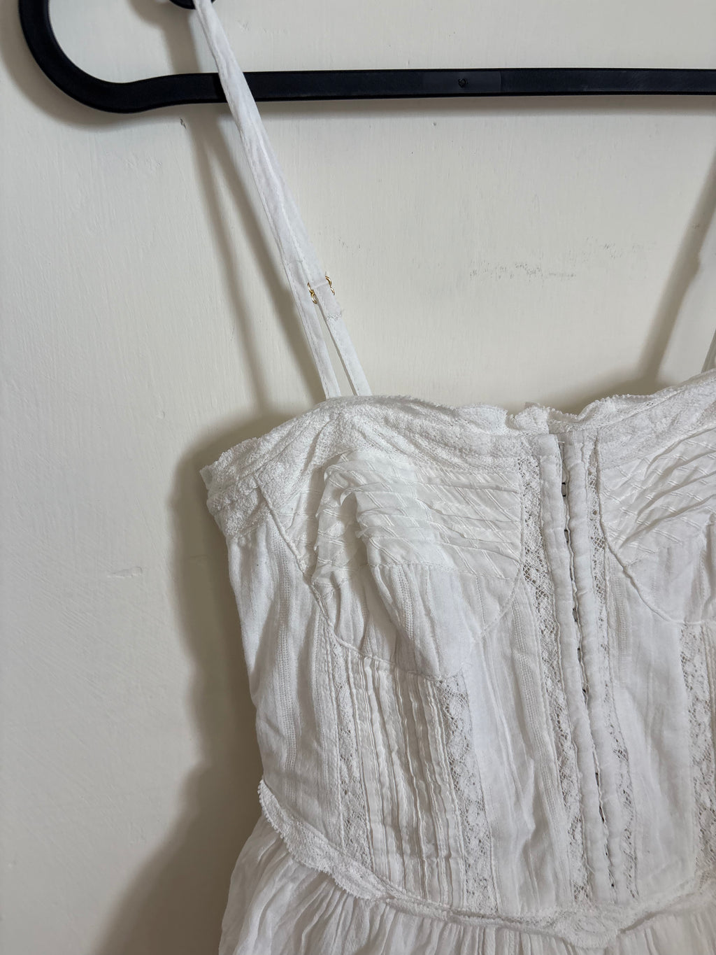 LoveShackFancy Nerida Lace Tiered Mini Dress XS
