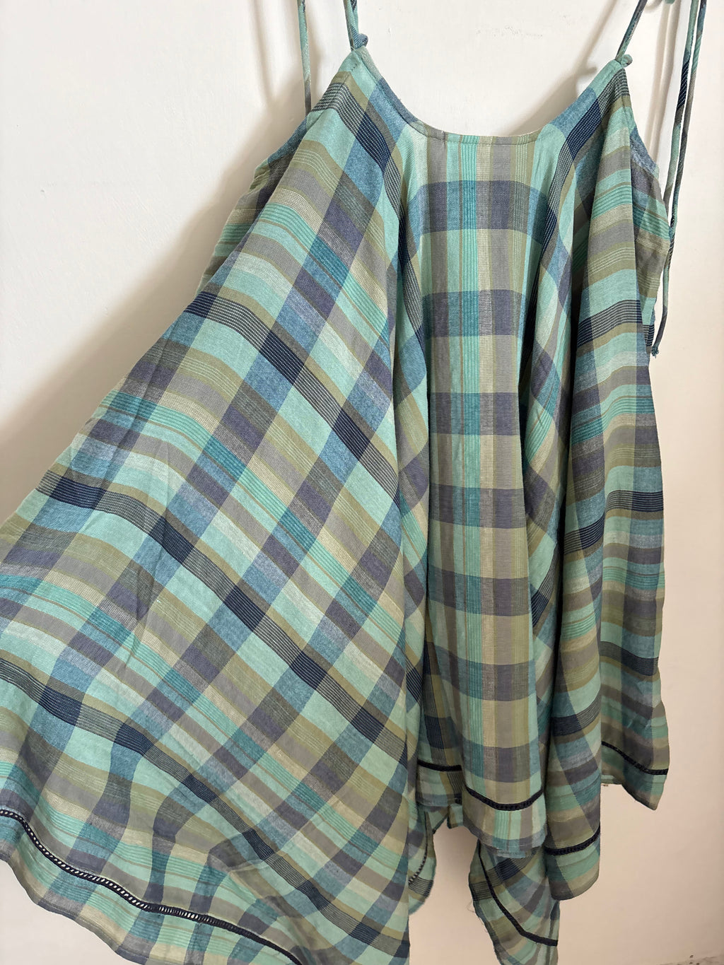 MUSE ASSEMBLY Olivia hankerchief hem check midi dress S