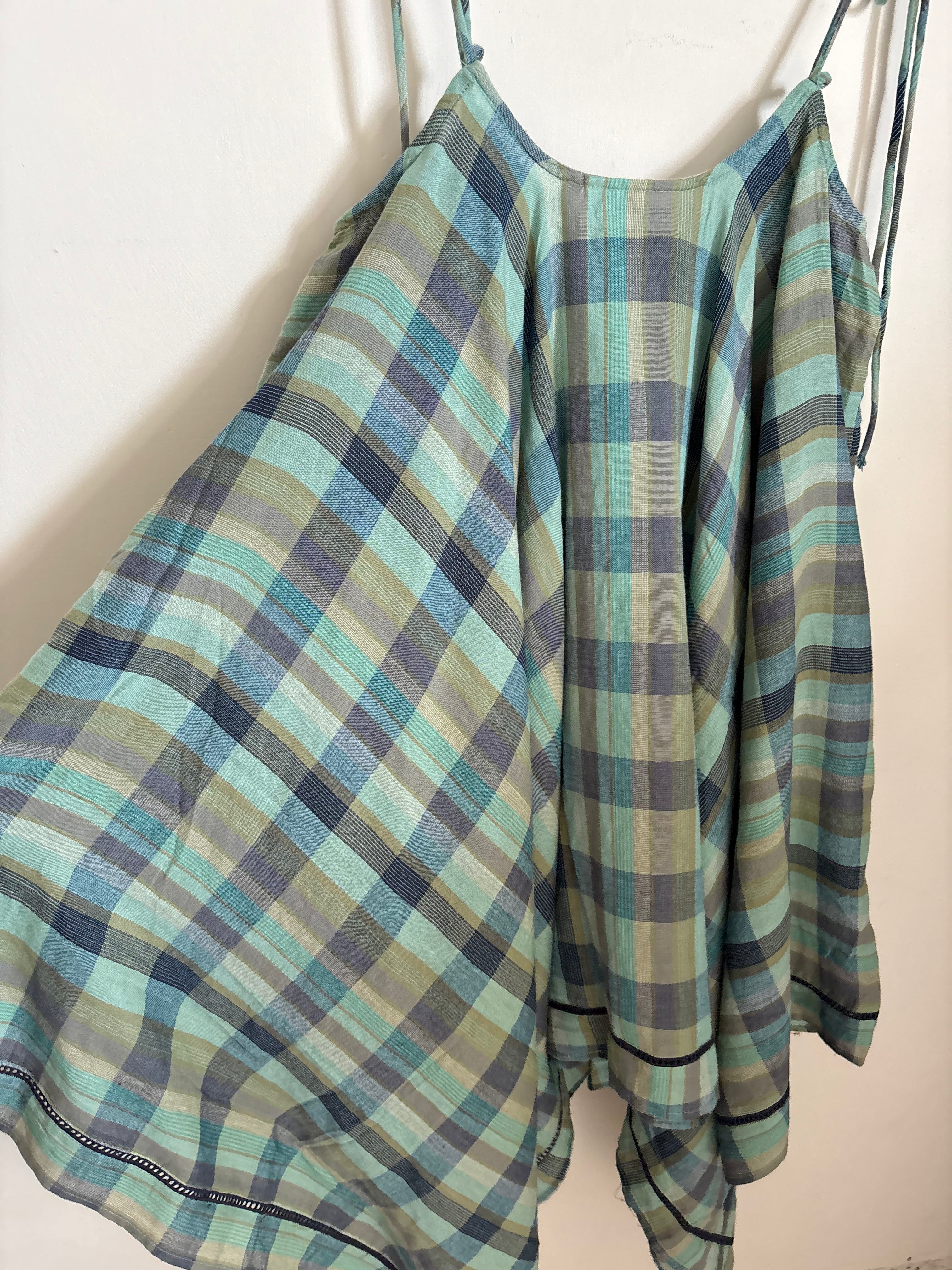 MUSE ASSEMBLY Olivia hankerchief hem check midi dress S